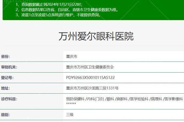 万州爱尔眼科医院是正规医院吗？