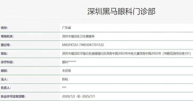 深圳黑马眼科门诊部